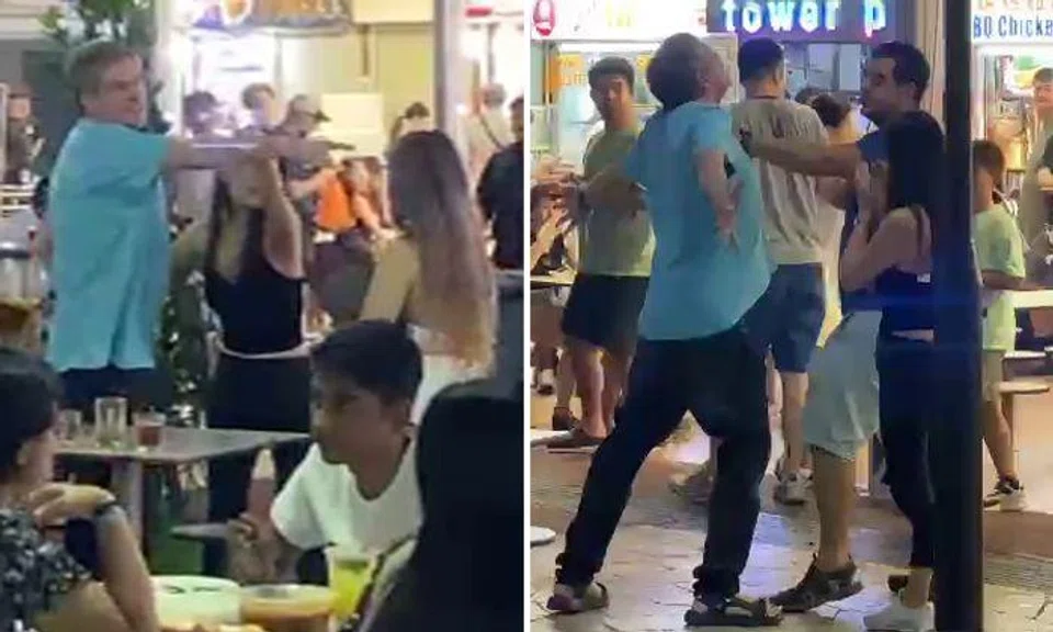 Men fight at Newton Food Centre: 'You want to break my face? Here's my face'