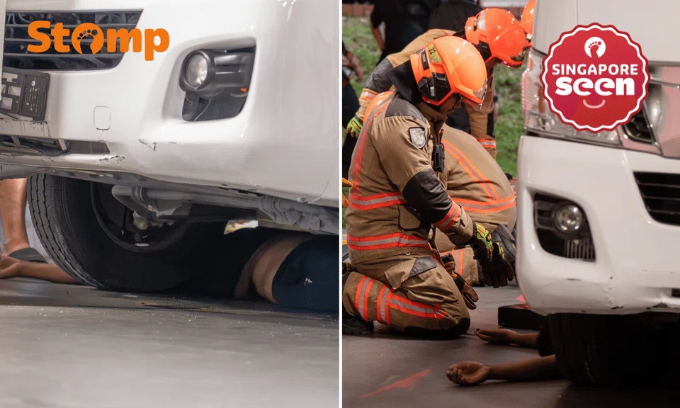 Man trapped under van in Bedok North void deck