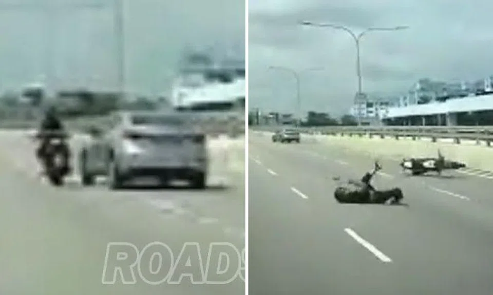 Hit-and-run driver knocks down motorcyclist, involved in another accident with 2 other cars