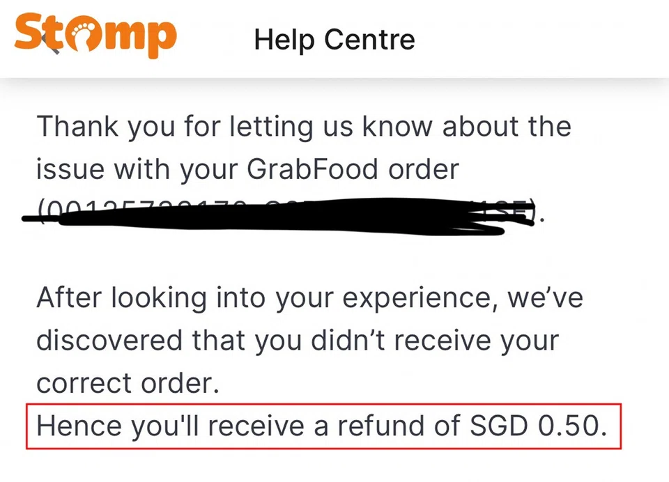 GrabFood user allegedly gets pizza with one slice missing, says $0.50 refund made her feel like ‘beggar’