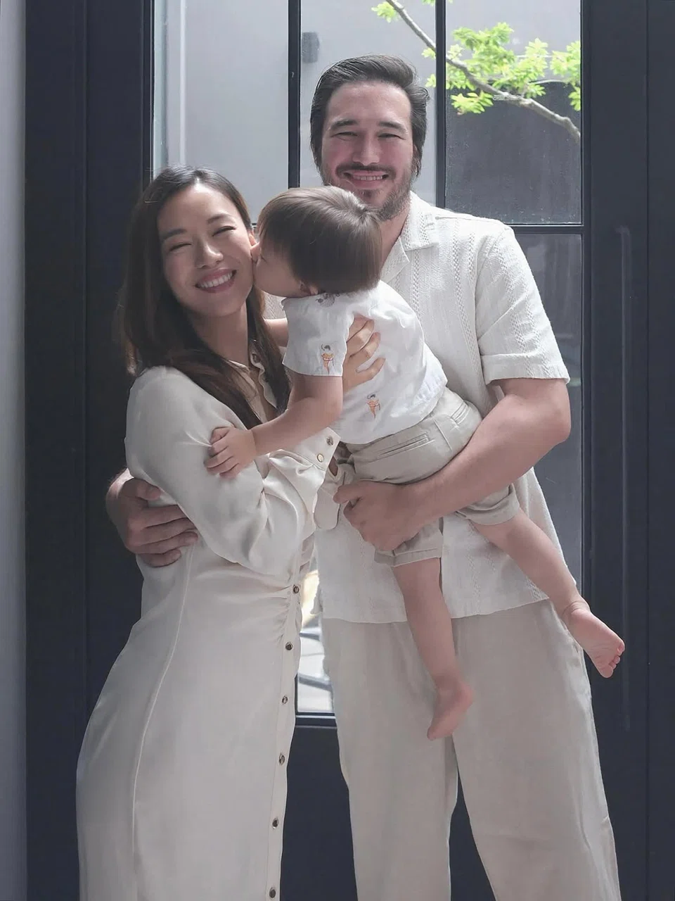 Singapore actress Rebecca Lim, her husband Matthew Webster and their son. PHOTO: REBECCA LIM/INSTAGRAM