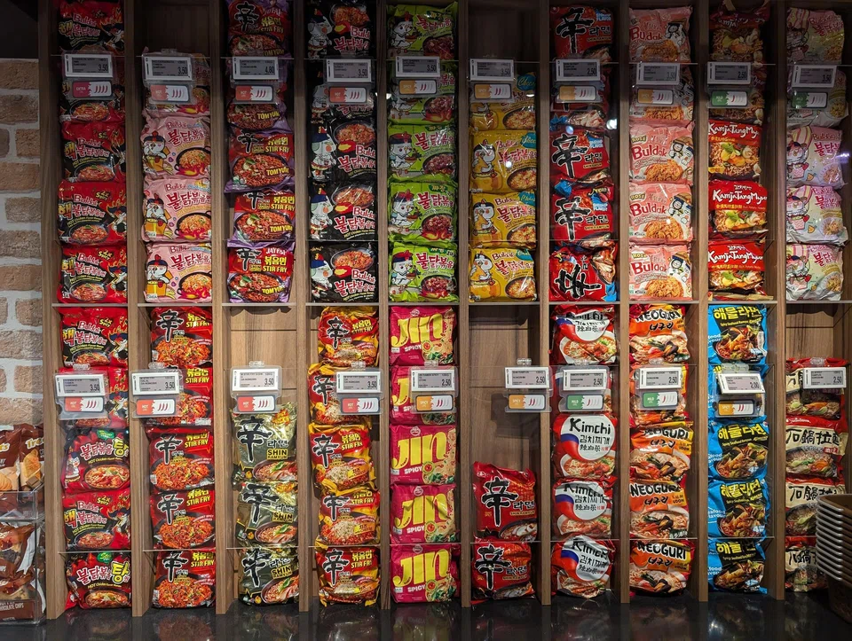 There was a range of about 24 noodle flavours at FairPrice Finest at Centrepoint.