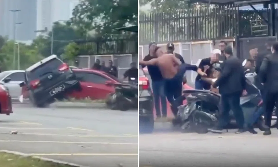 Car crashes into vehicle at KL carpark, fight breaks out
