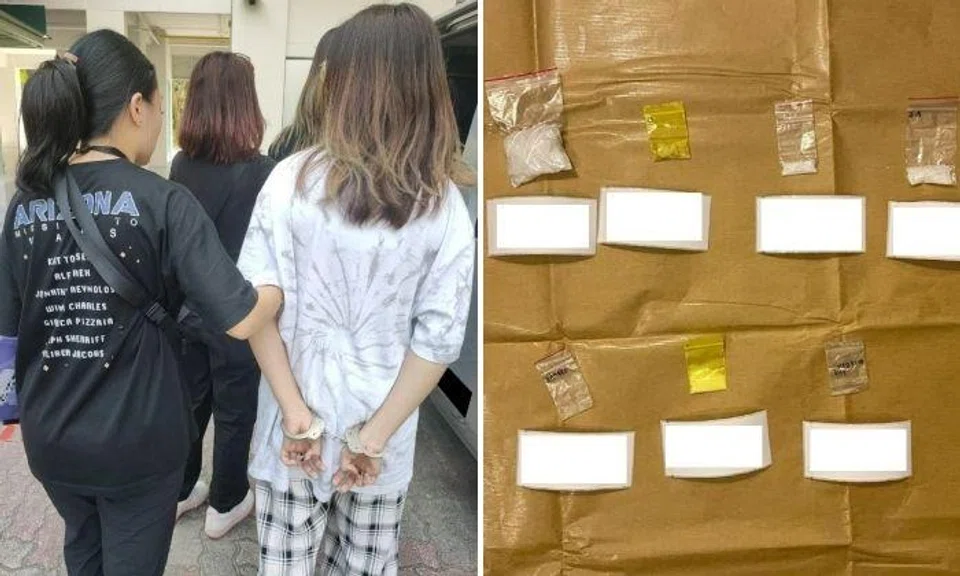 A 16-year-old girl and a 22-year-old man in a North Bridge Road hotel room were placed under arrest on May 11, said the Central Narcotics Bureau (CNB).