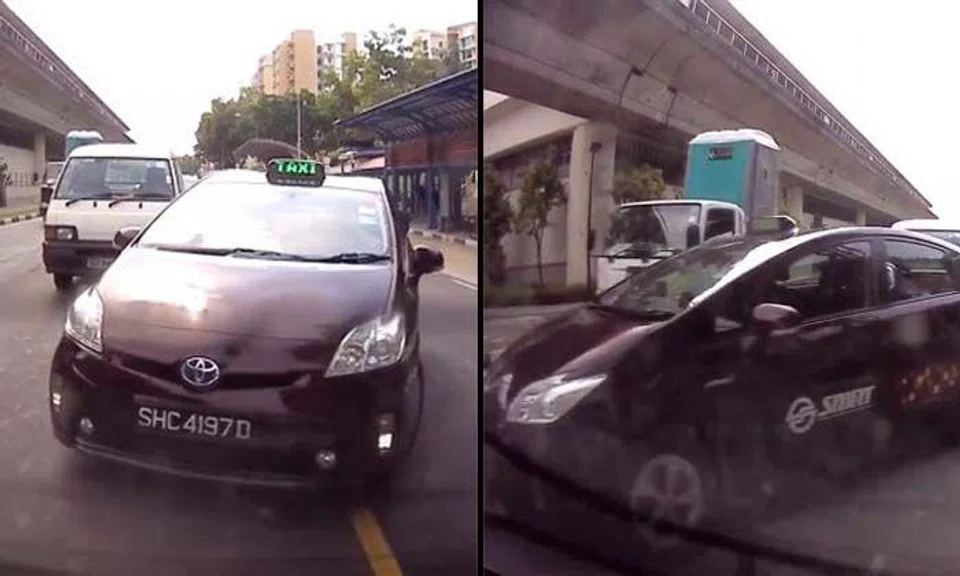 Cabby makes abrupt lane change, and crashes into lorry carrying portable toilet