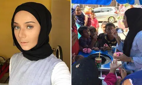 22-year-old Malaysian beauty sells ice cream, but sets hearts ablaze