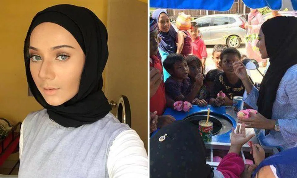 22-year-old Malaysian beauty sells ice cream, but sets hearts ablaze