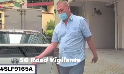 Driver acts like nothing happened after reversing into car at Tanjong Pagar Plaza