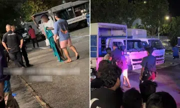 men arrested for drunkenness after confrontation with security guards in tuas
