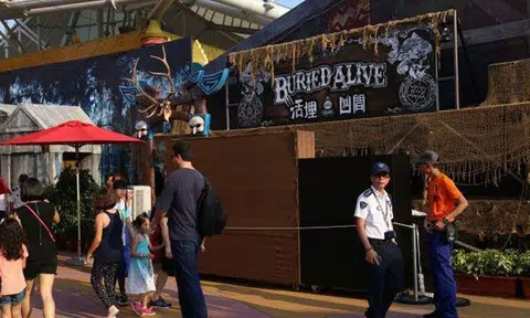 Man dies after getting hit by coffin in Hong Kong haunted house