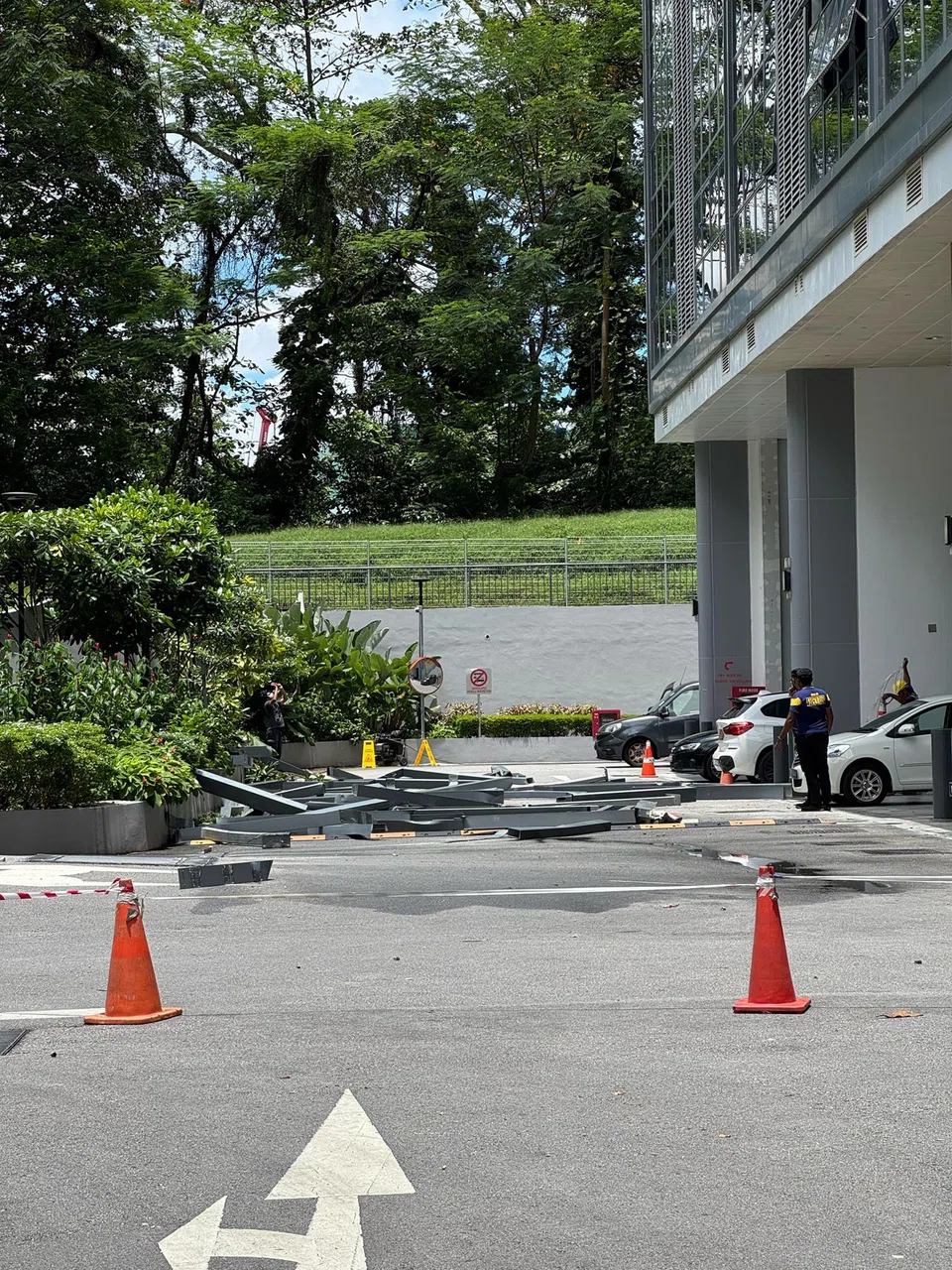 Part of the external structure of the Inspace building at 24 New Industrial Road collapsed on March 11, 2025.