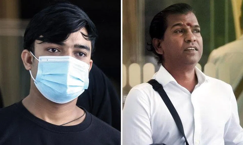 Arya Monu (left) is one of two Indian nationals accused of giving bribes in the form of sex acts to Singaporean Kannan Morice Rajagopal Jayaram (right).