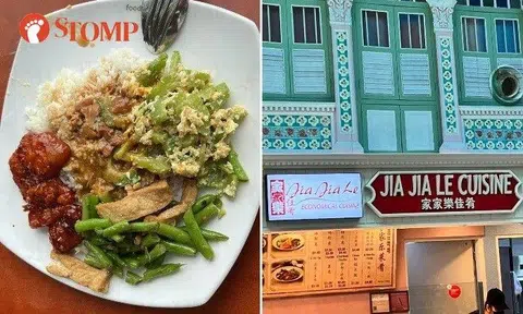 Stomper bought a plate of rice with one meat and two vegetables at Jia Jia Le Cuisine in the Food Republic food court in City Square Mall.