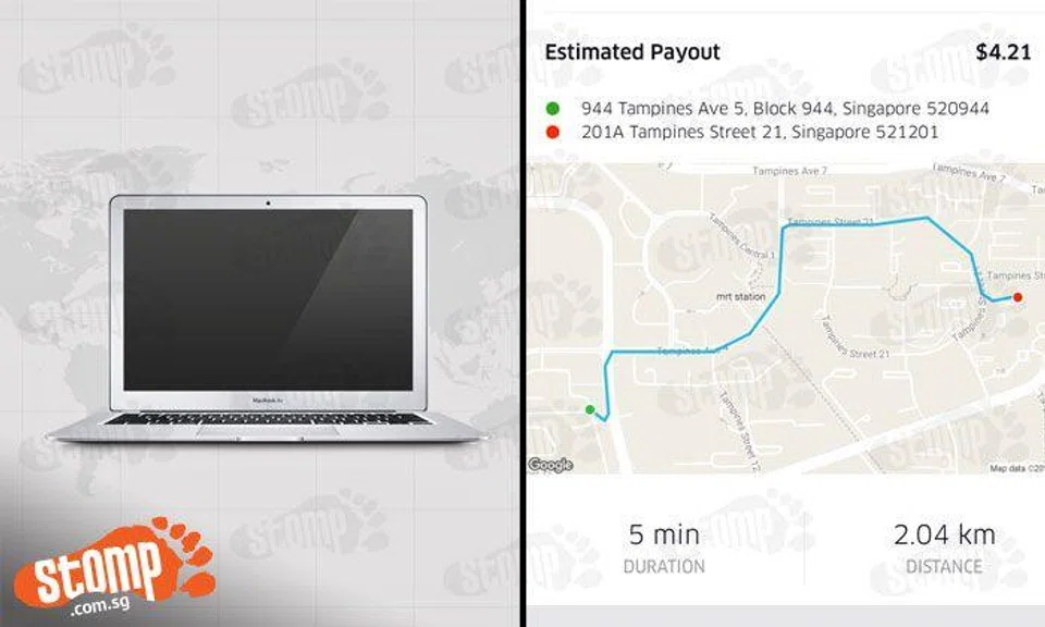 Part-time Uber driver appeals to rider he picked up from Blk 944 Tampines Ave 5 to return MacBook Air to him