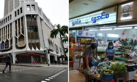 SFA officers found around 15kg of assorted meat products illegally imported by the shop in Peninsula Plaza. Photos: The Straits Times