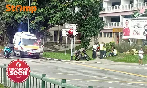 Car driver assisting with investigations, motorcyclist taken to hospital after accident in Yishun
