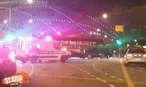Driver and passenger in taxi injured following collision with bus along Guillemard Rd