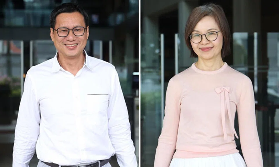 Chinese veteran journalist Chua Chim Kang (left) set up an education company with his business partner and a businessman in 2017. PHOTOS: LIANHE ZAOBAO