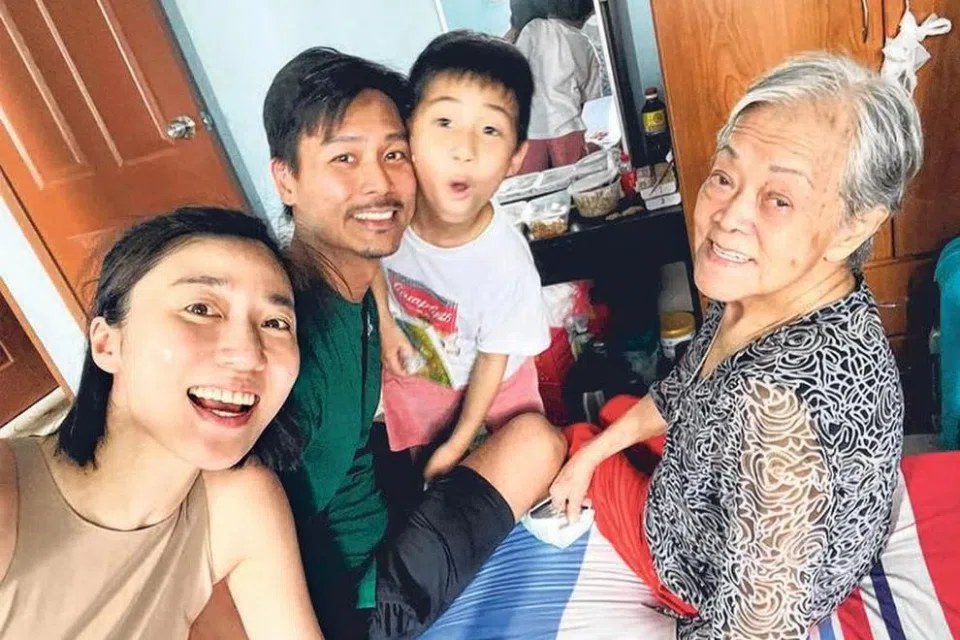 Andie Chen (second from the left) and his grandmother (right) in a photo taken before her death.