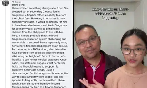 Teen TikToker Zoe Gabriel, who gained viral fame as the Charles & Keith "bag girl", has posted a video with her father "to address what's been happening and to sort of clear the air".