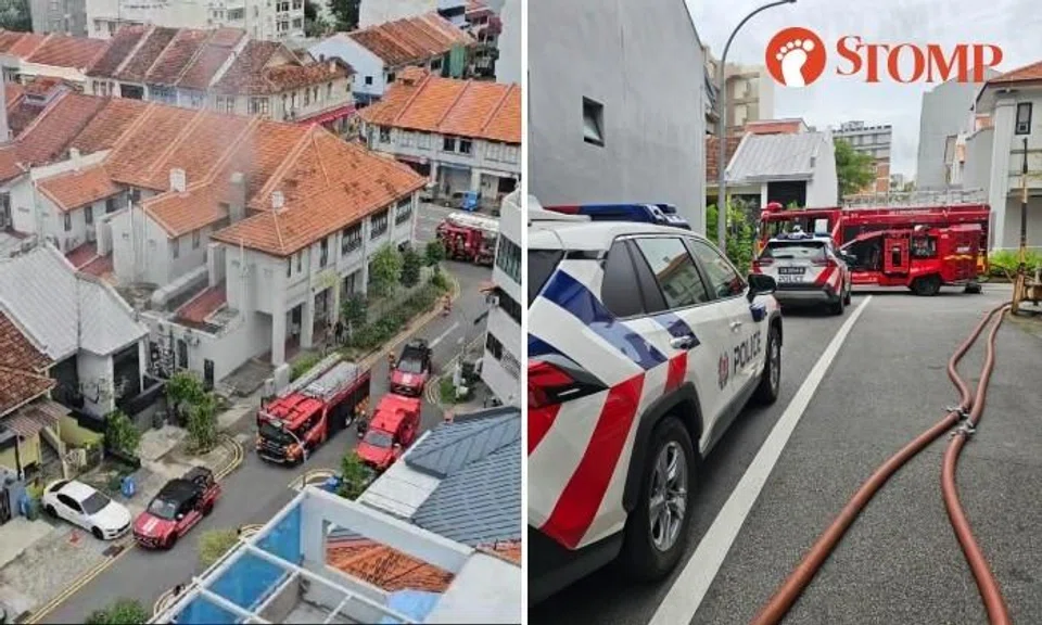 Fire breaks out in Geylang Road shophouse involving kitchen exhaust ducting 