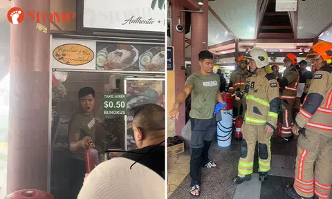 Hawker hero puts out fire that broke out in stall at Bedok Food Centre