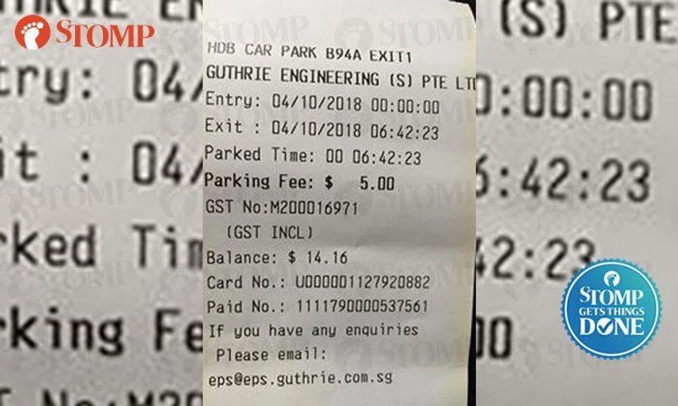 Man charged $5 fee at Bedok North carpark despite having season parking, gets refund after Stomp alert