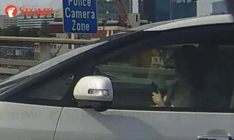 Woman caught using phone with both hands while driving on PIE