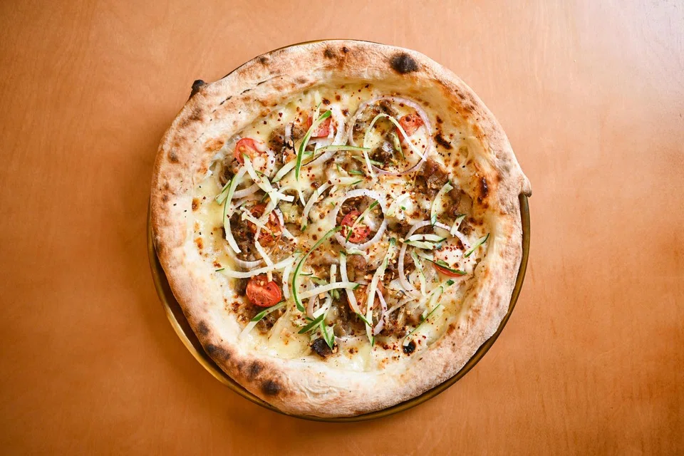 Beef Bulgogi Sourdough Pizza at Jinjja Kitchen.