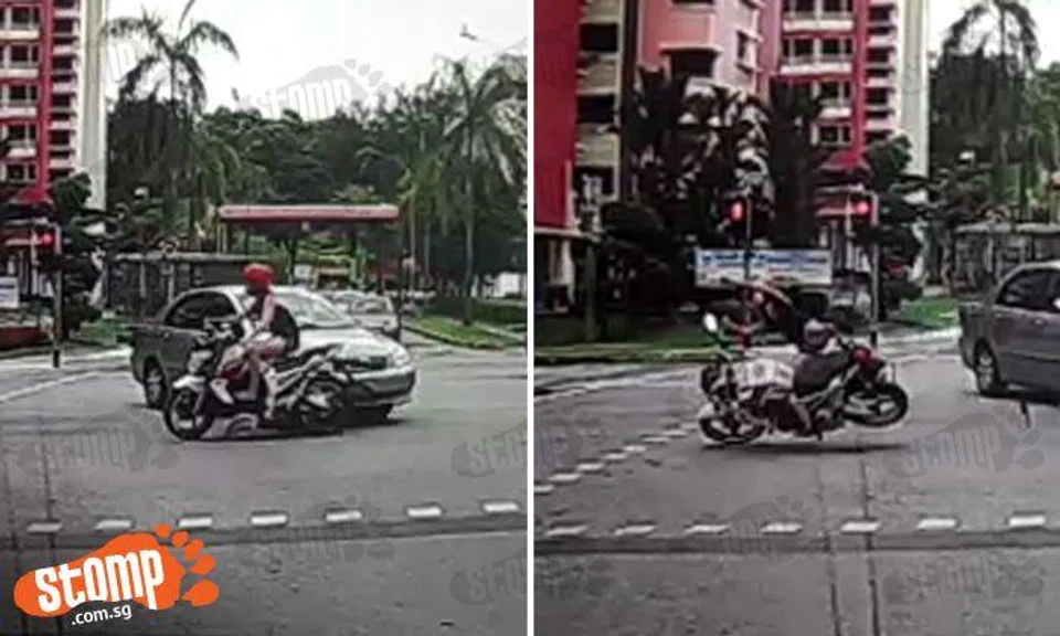 Female biker, 32, and male pedestrian, 14, sent to hospital after accident with car at Yishun junction