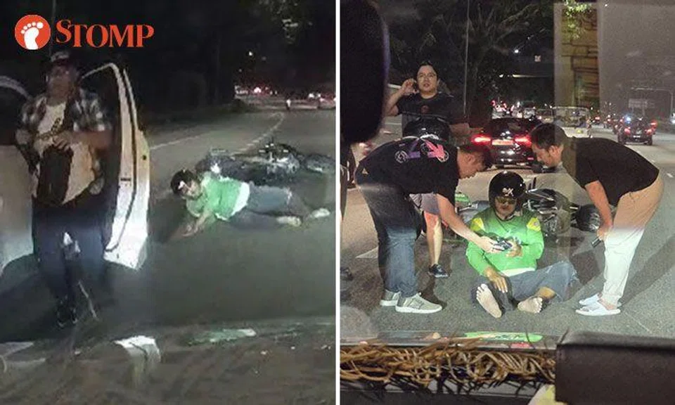 Rider taken to hospital after car sideswipes motorbike on BKE, driver assisting with investigations