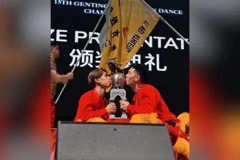 The lion dance troupes are happy to have won this competition for Singapore, especially when it is SG60.