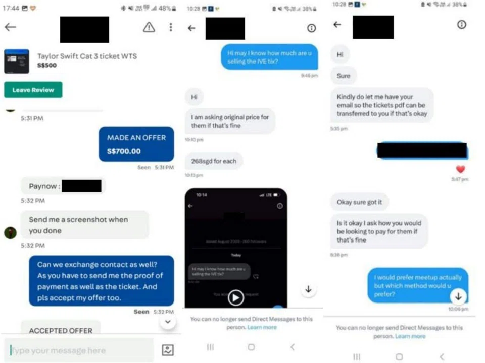Examples of conversations between a scammer and victim.