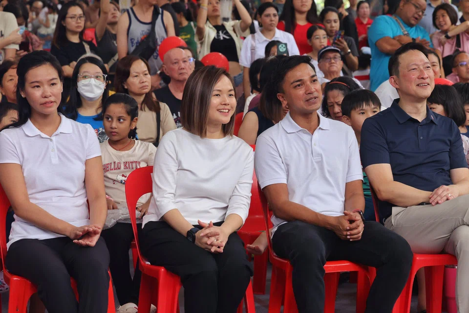 (From left) Ms Bernadette Giam, Ms Theodora Lai, Associate Professor Elmie Nekmat and Dr Lam Pin Min seen at Anchorvale Village on March 16.