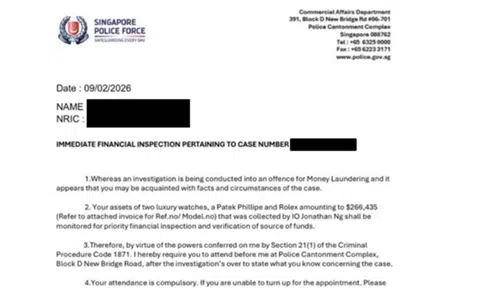 Fake notice of financial inspection