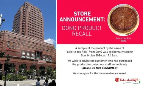 The mall said bakery DonQ at its basement food hall had accidentally sold a sample of Galette des Rois, also known as a king cake.