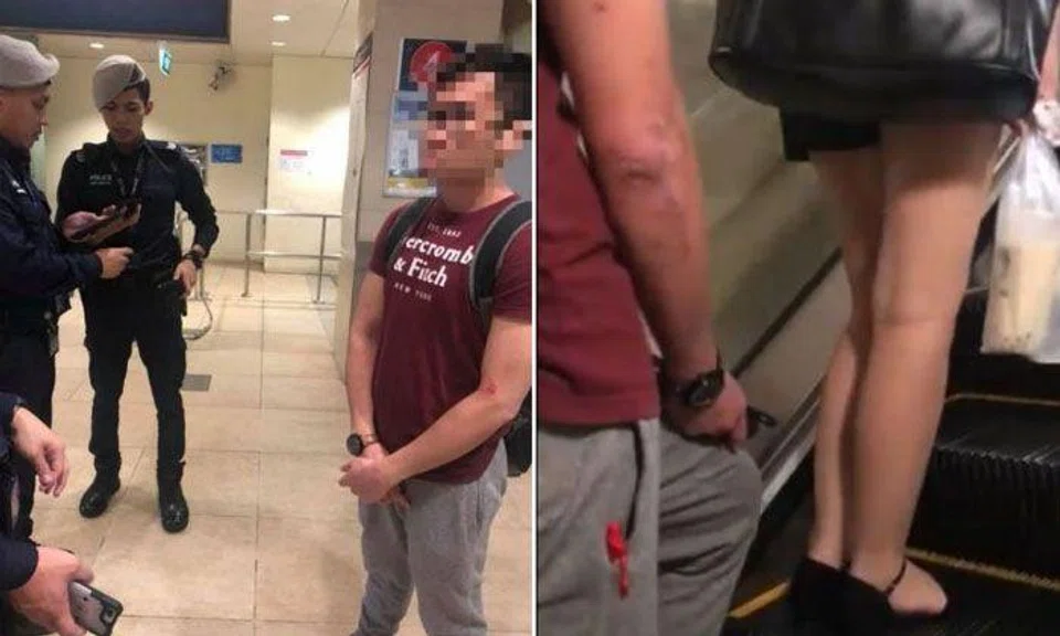 The 27-year-old suspect was arrested in relation to a case of insulting a woman's modesty. PHOTO: FITRI HAKIM