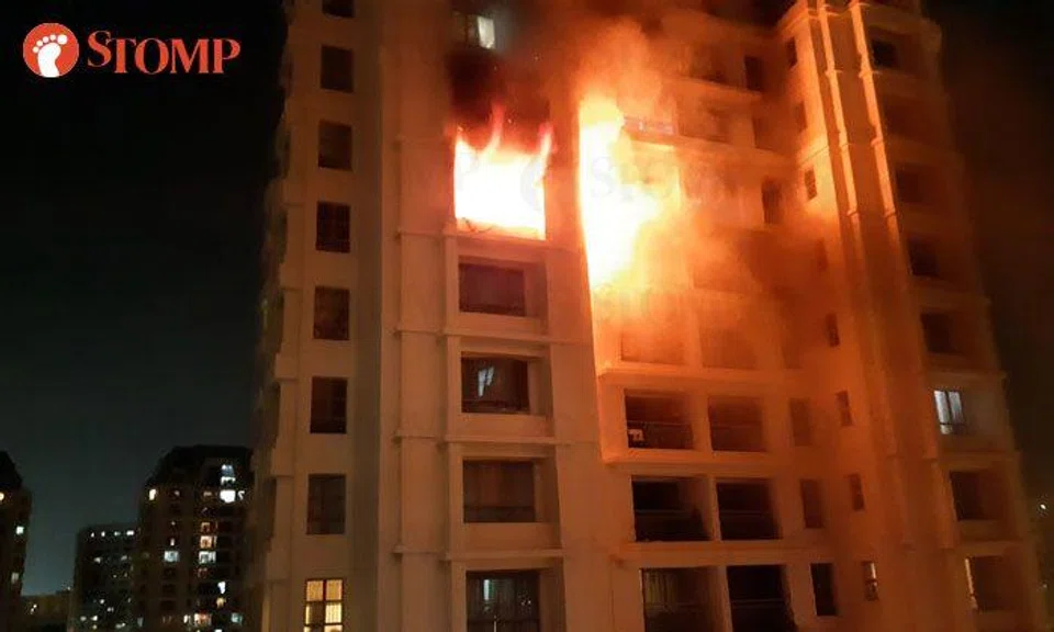 Explosions heard as fire breaks out at Bedok Reservoir condo
