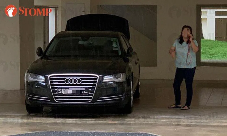 Woman parks Audi at Tampines void deck, says that's what the ramp is for