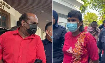 M. Jegathesan, 58, and Halila Abu Bakar, 37, were sentenced to a year in jail after they pleaded guilty to committing gross indecency in public.