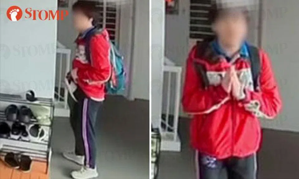 man caught rubbing slipper on the front of his pants at Bedok North