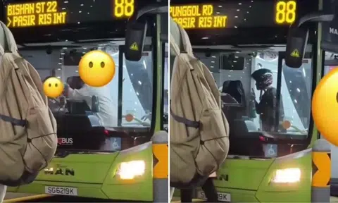 lorry driver scolds bus driver dispute ang mo kio