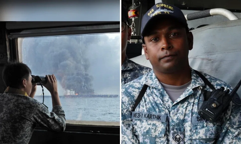 RSN Miltary Expert 3 Kartigaesan Chandran said: "There was a lot of uncertainty as the tanker was still moving and the fire was not under control."