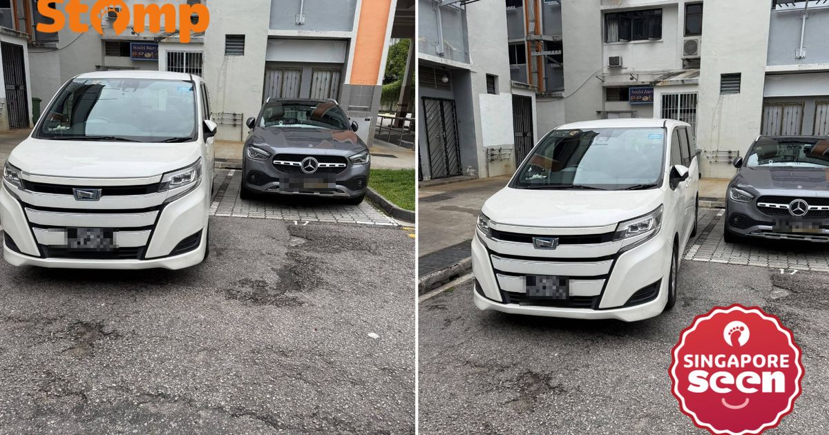 Driver leaves car halfway out of Clementi lot ‘like he owns the carpark’, returns 10 min later after bakery visit