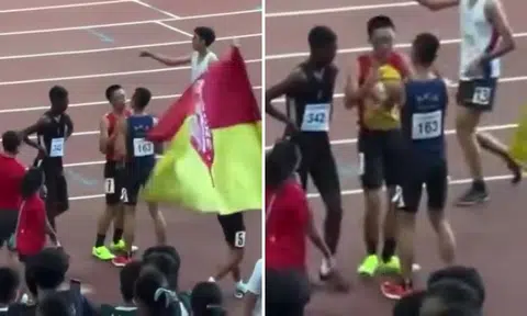 After winning race, ACS(I) athlete shoves Hwa Chong rival in chest for bumping him off track earlier