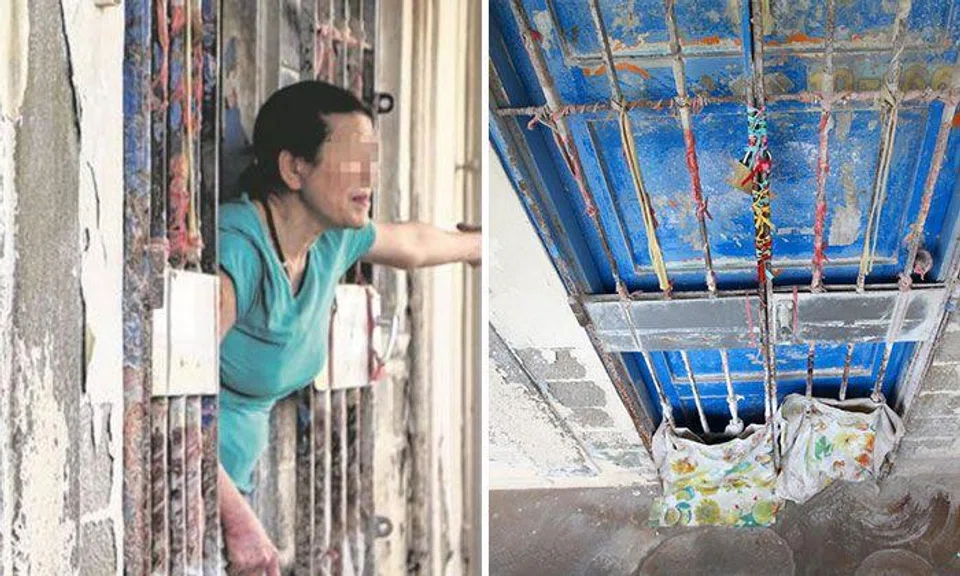 The elderly woman's (left) behaviour has spooked many residents. 