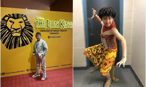Oliver Woon, 10, plays Young Simba in Toronto production of The Lion King