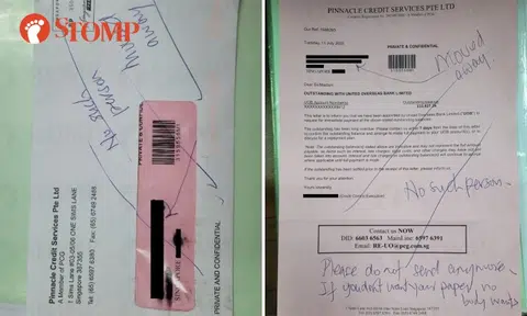 Debt collector keeps sending letters to same address on UOB's behalf even after debtor moved out