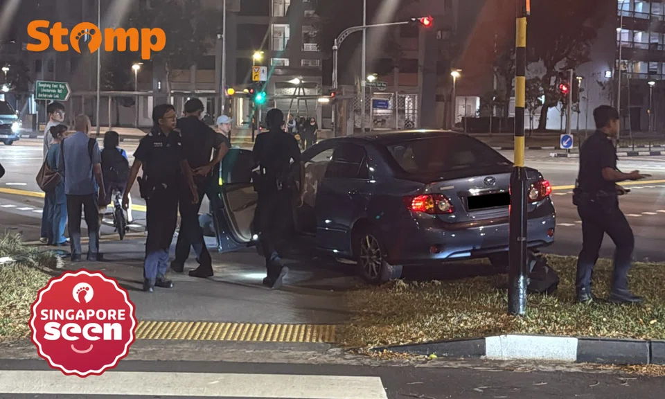 Driver missing after car mounts kerb in Sengkang accident