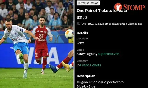 Scalpers reselling Lion City Sailors final tickets on Carousell